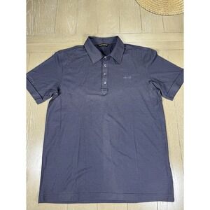 Louis Castel Polo Mens Large Size 100 Navy Blue Short Sleeve Golf Shirt